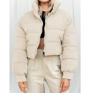 KYL Cream Cropped Puffer Coat